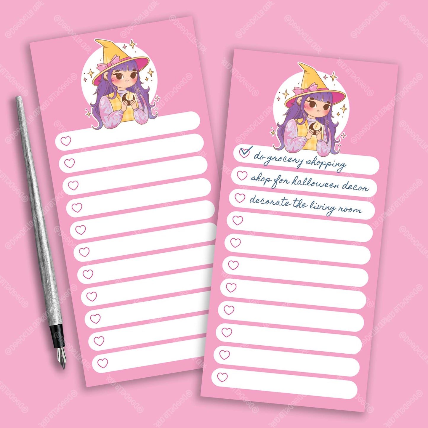 Handmade Cute Witch Notepad