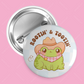 Rootin n Tootin Cowboy Frog Button Pin