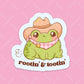 Rootin & Tootin Cowboy Frog Sticker