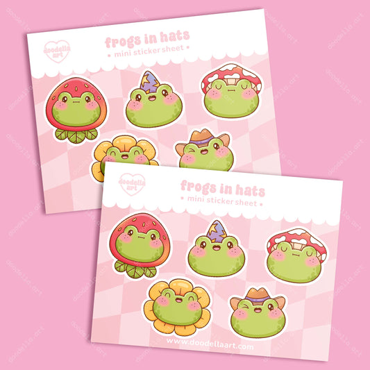 Frogs in Fun Hats Sticker Sheet