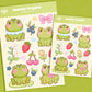 Cute Summer Frogs Sticker Sheet