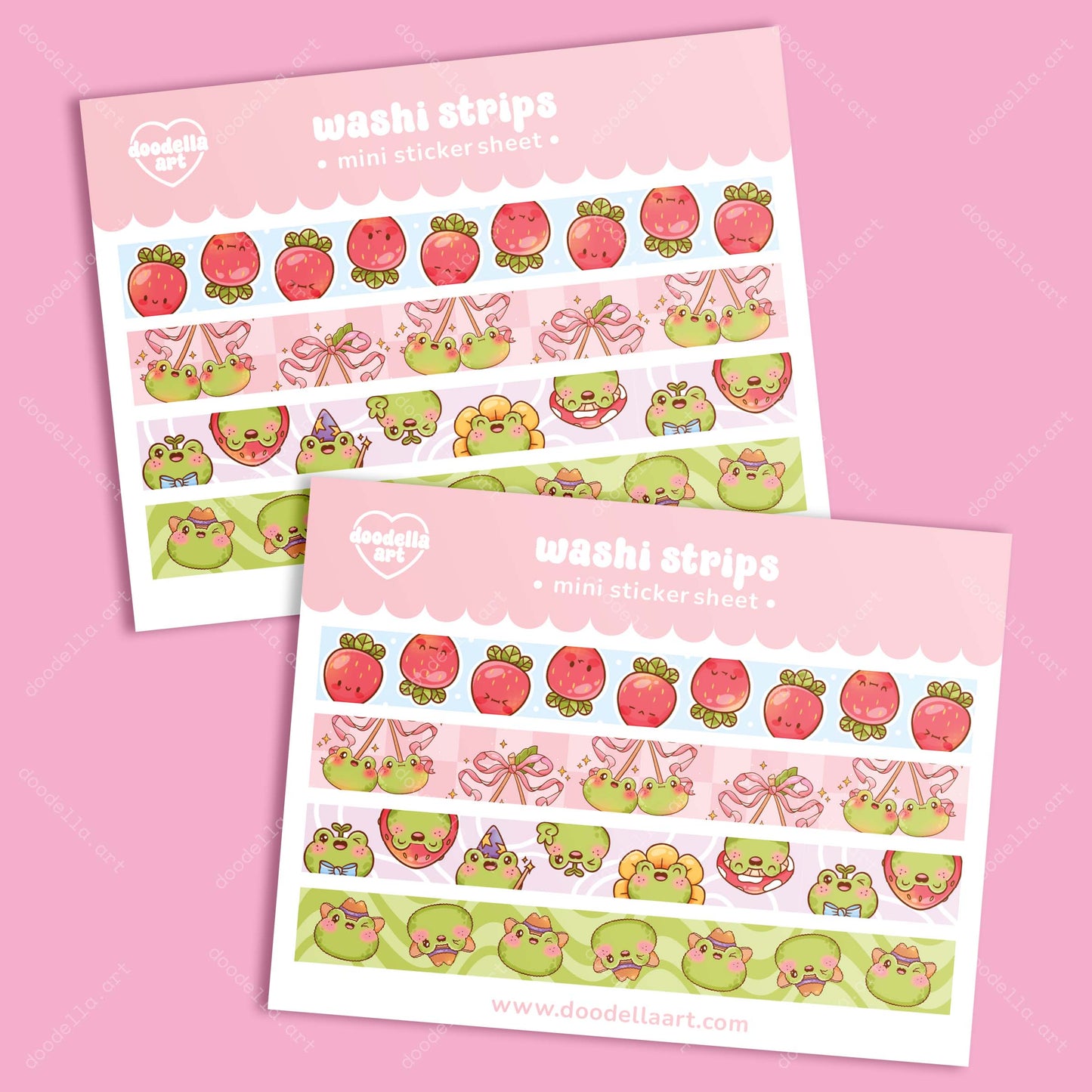 Fun Froggy and Berry Washi Strip Sticker Sheet