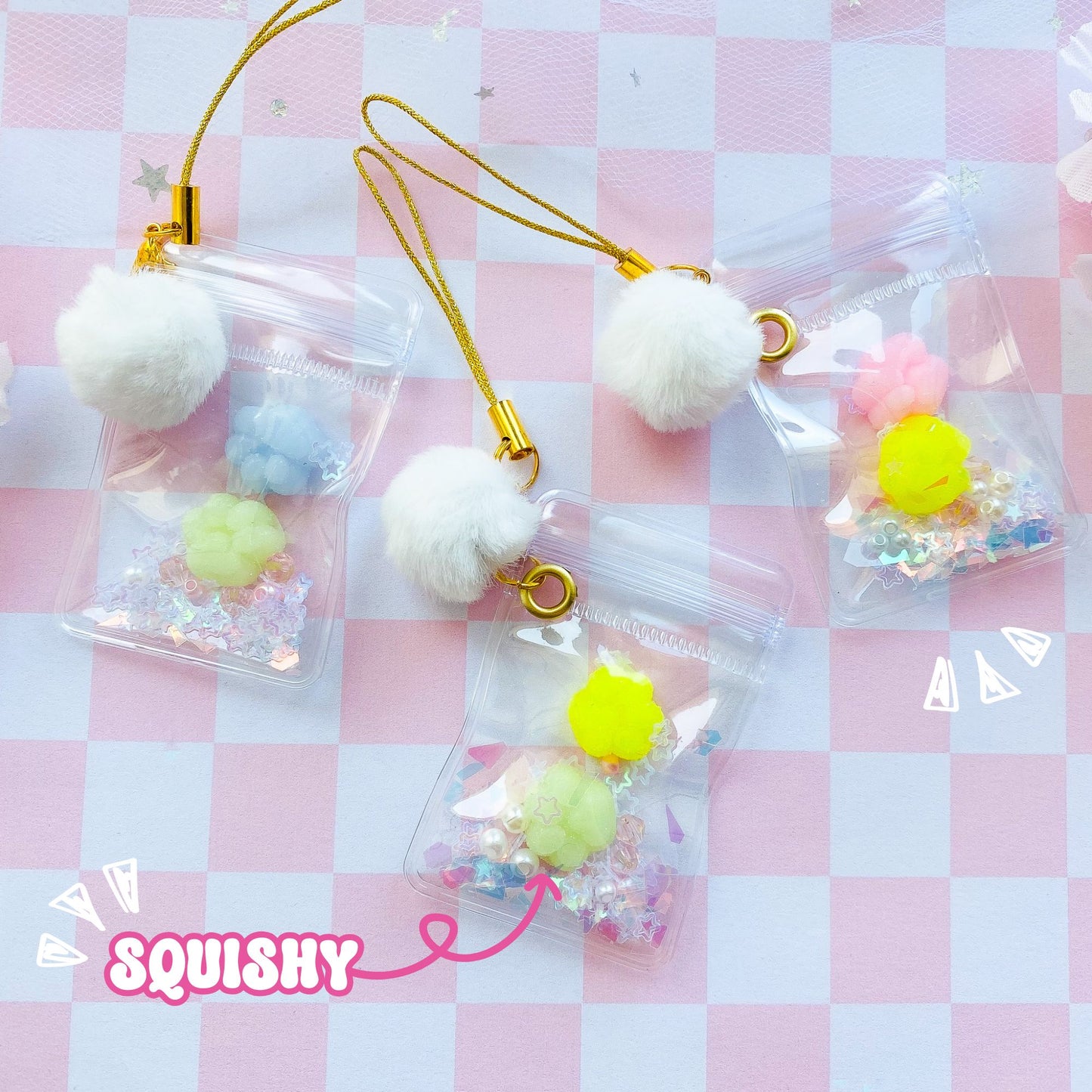 Mini Squishable Cat Paw Phone Charm