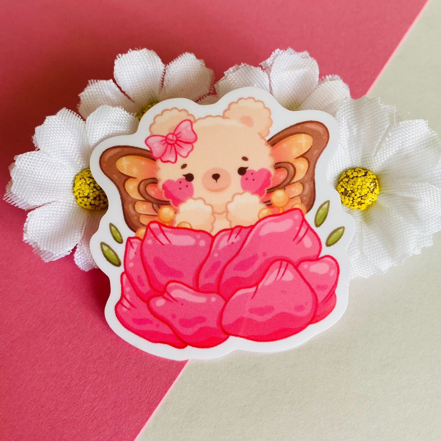 Bear Fairy with Butterfly Wings Sticker