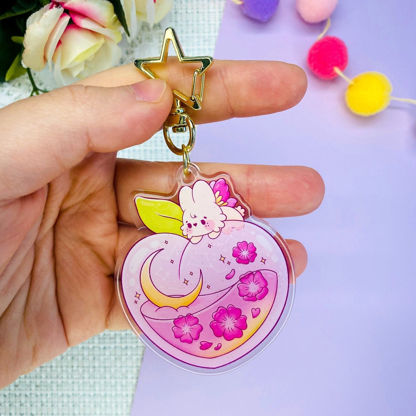 Magical Peach Acrylic Keychain