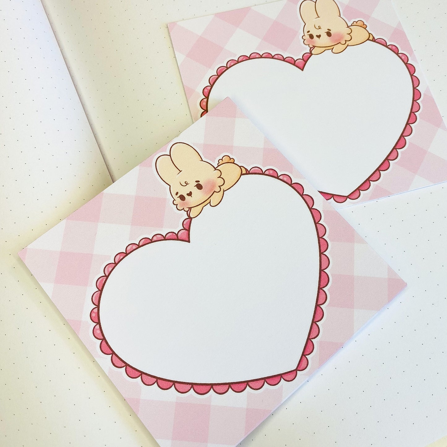 Printable Teddy Bear and Bunny Heart Memo Pads