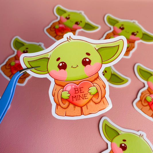 Baby Yoda Be Mine Sticker