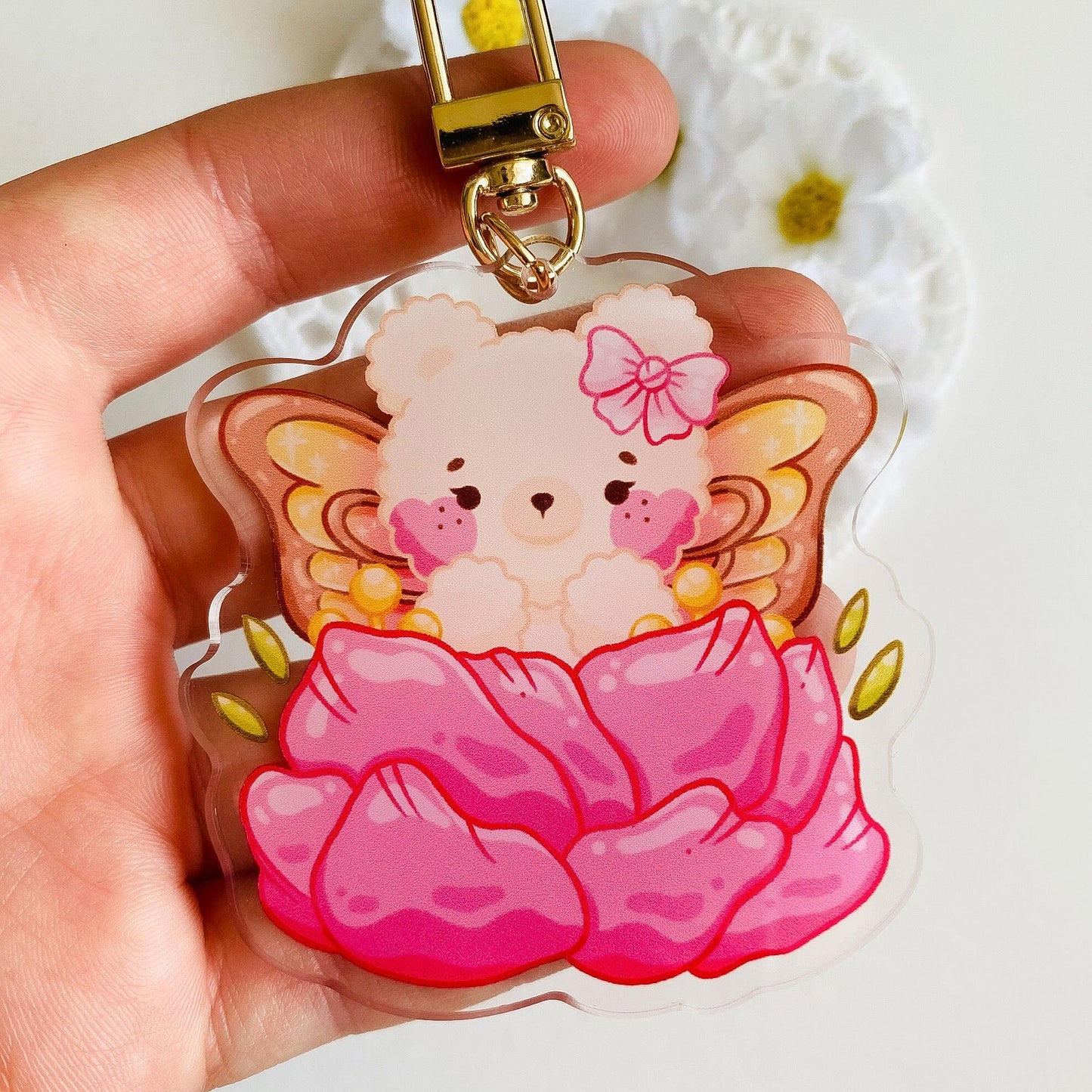 Flower Fairy Bear Keychain