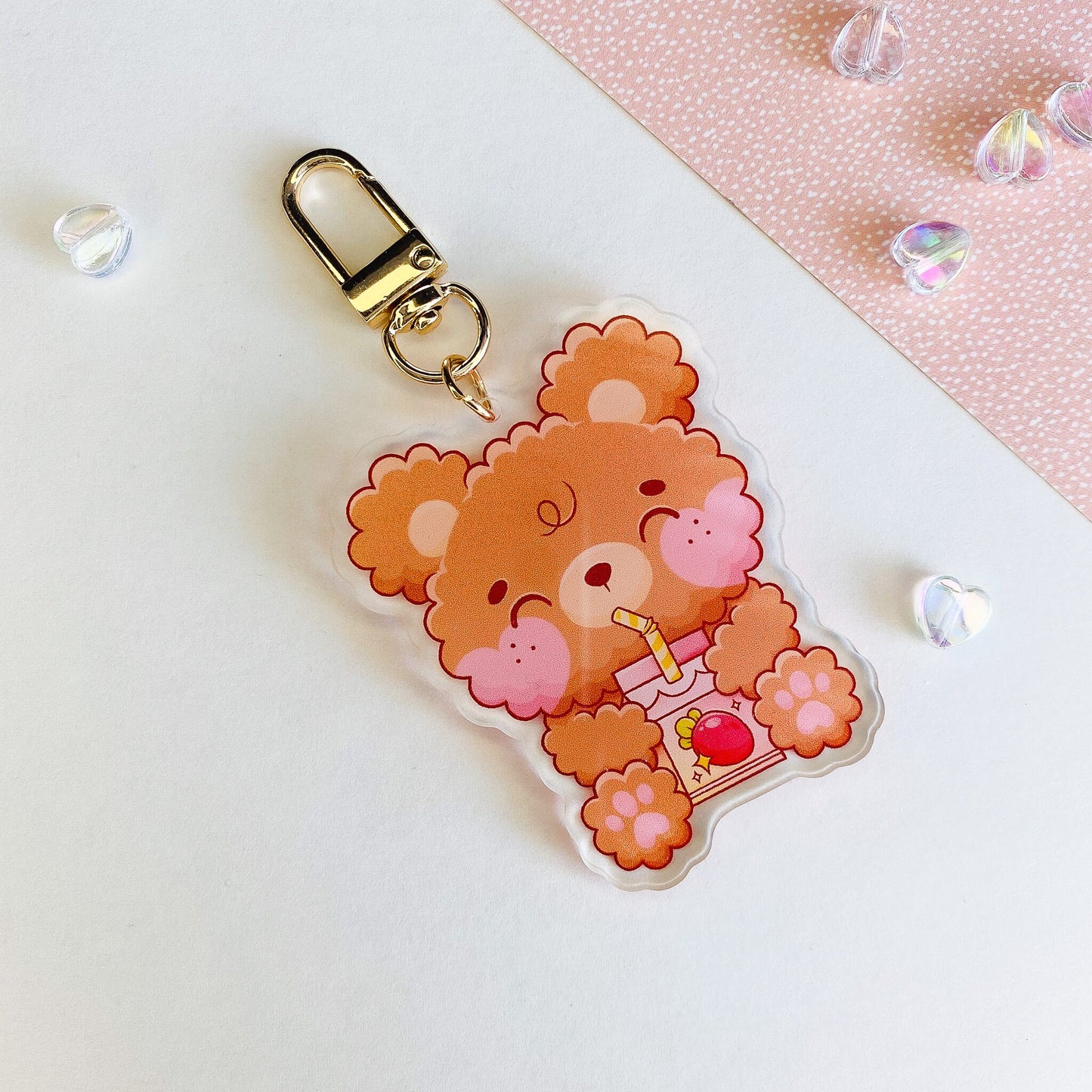 Strawberry Milk Bear Acrylic Keychain