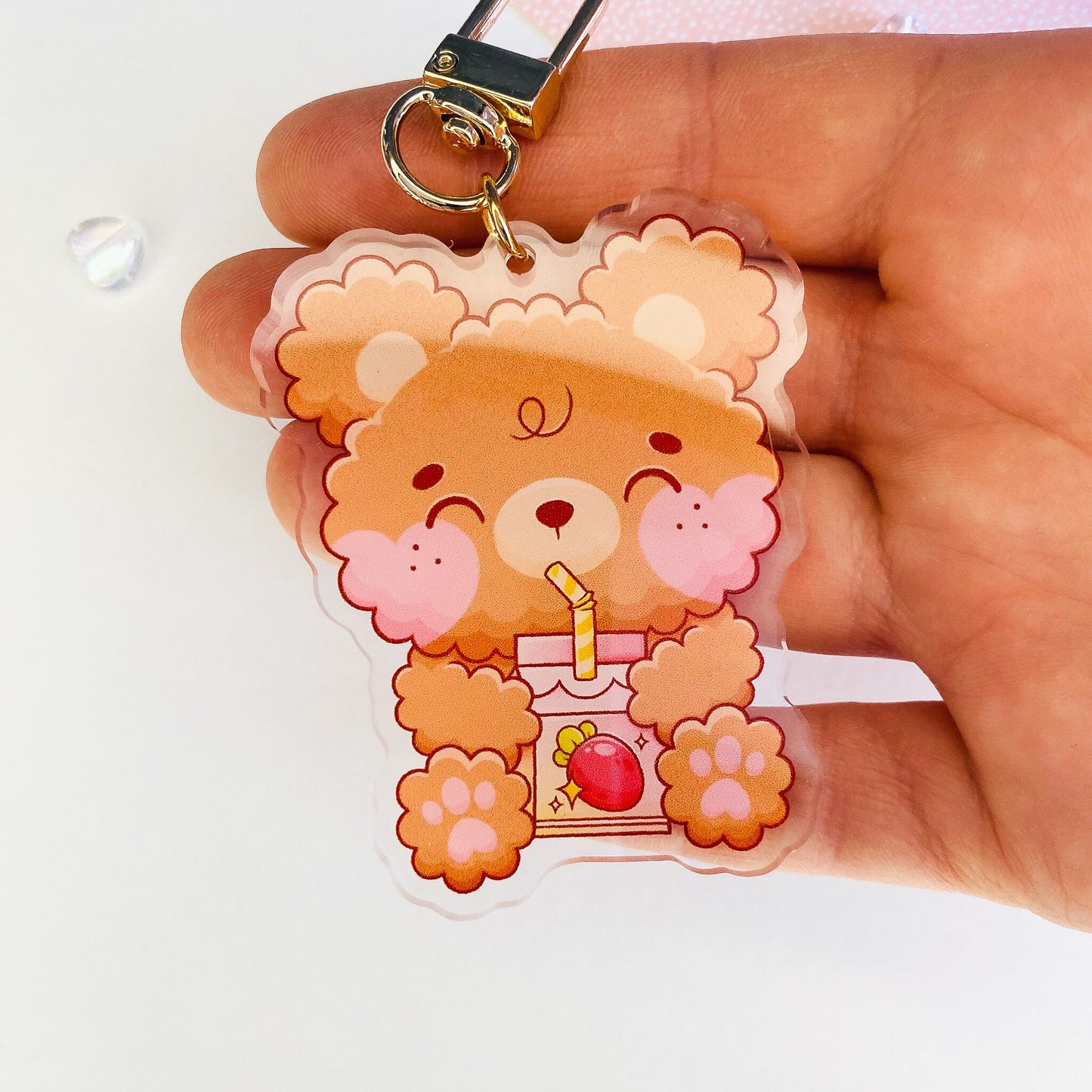 Strawberry Milk Bear Acrylic Keychain