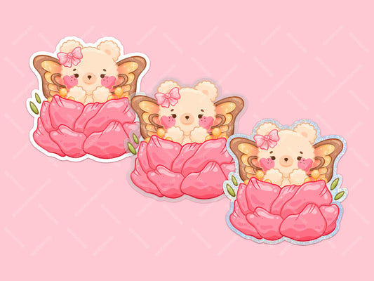 Bear Fairy with Butterfly Wings Sticker