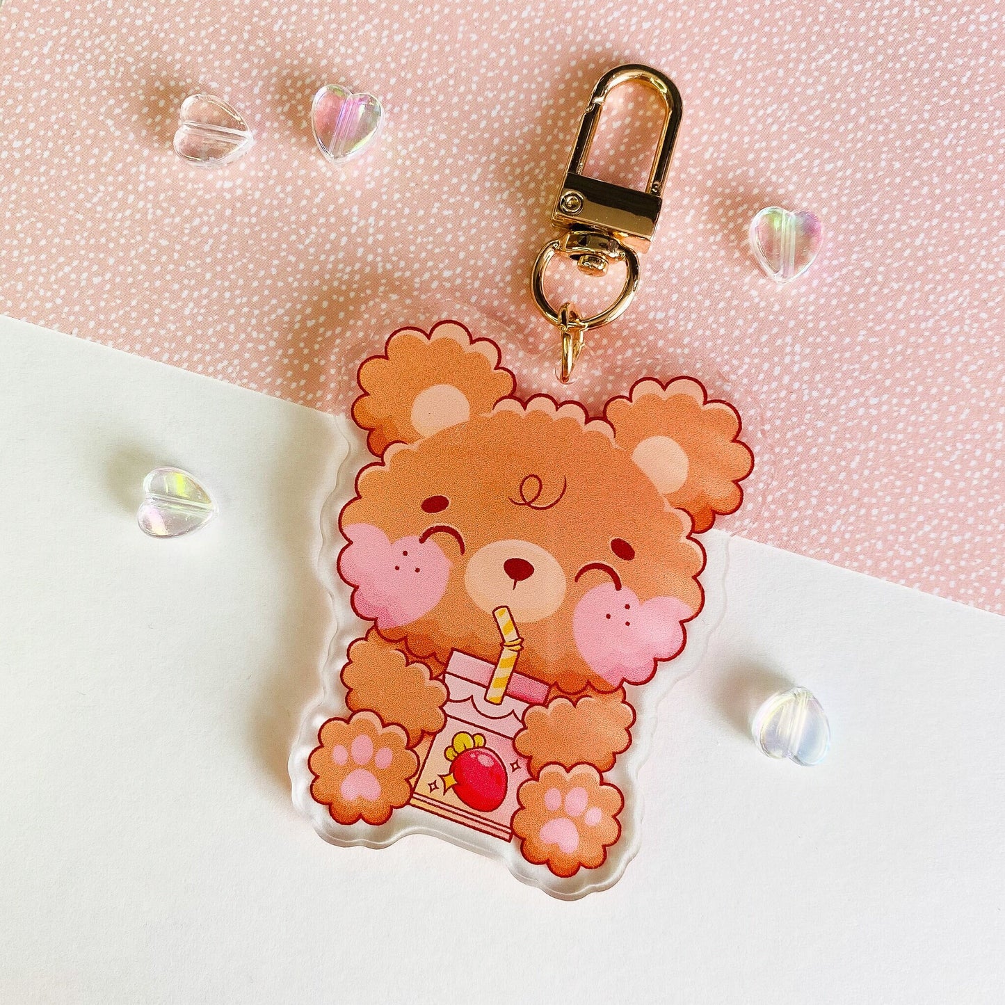 Strawberry Milk Bear Acrylic Keychain