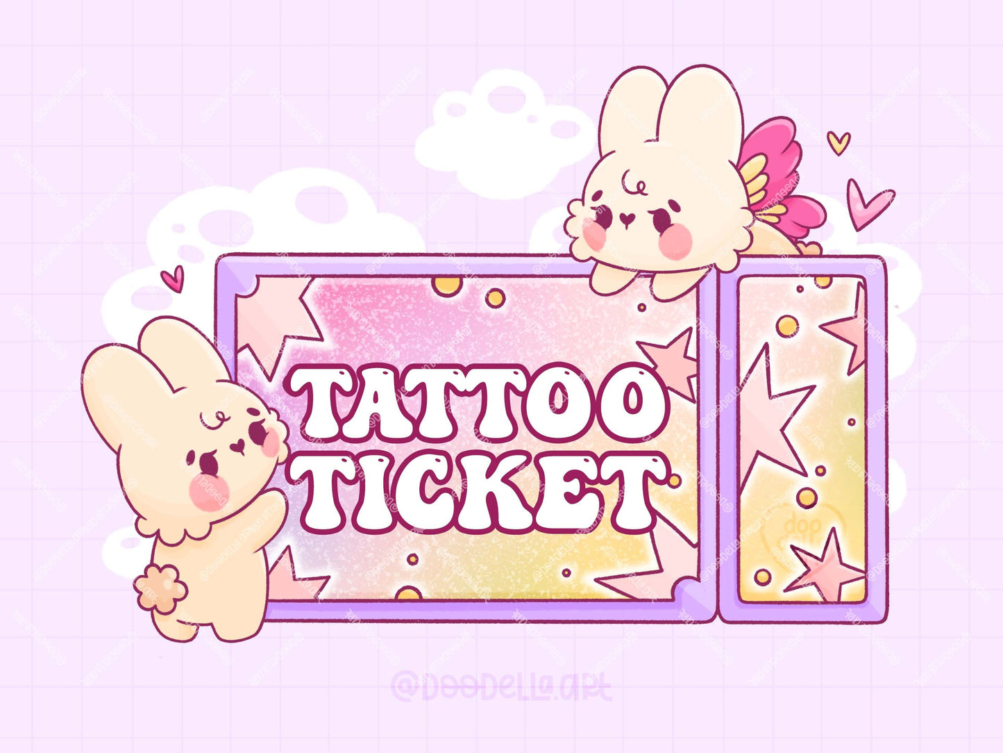 DoodellaArt Tattoo Ticket, Tattoo Pass