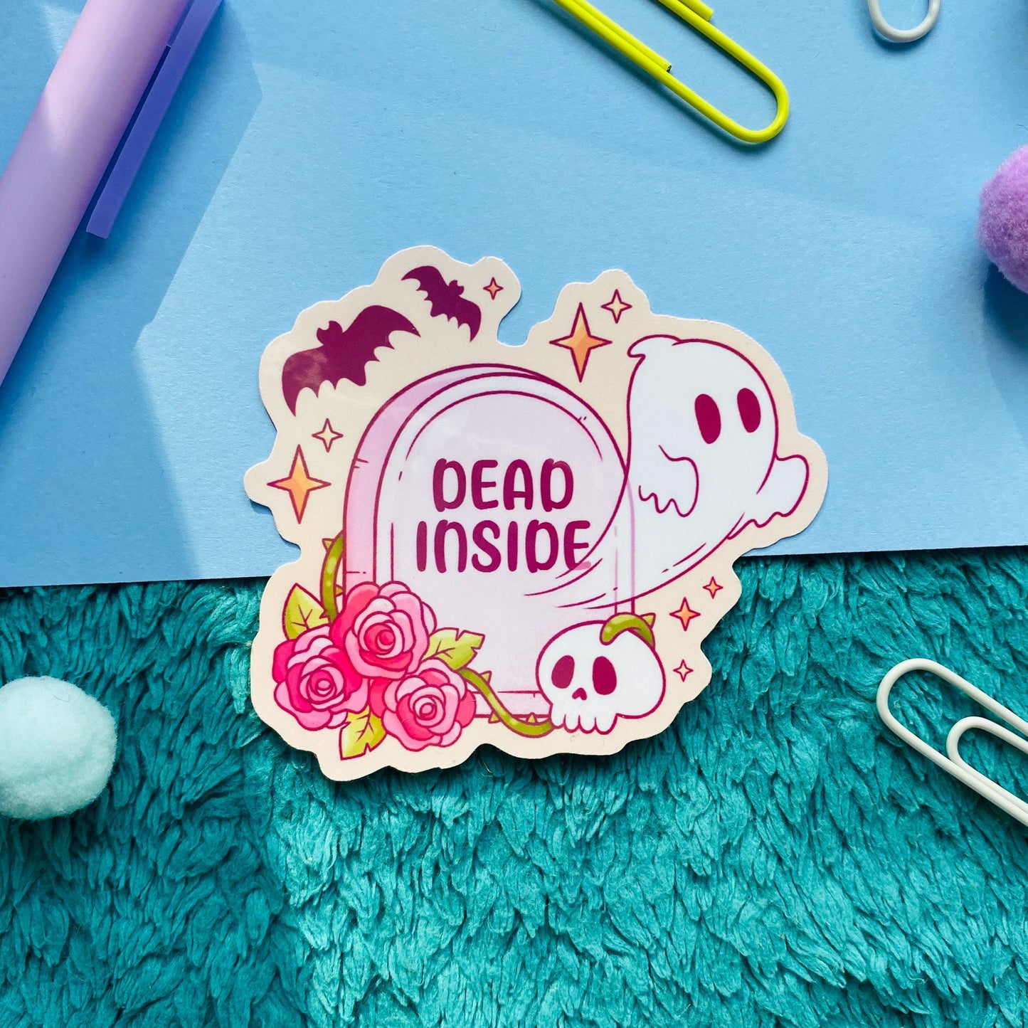 Dead Inside Gravestone Sticker