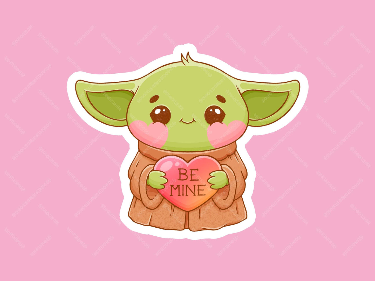 Baby Yoda Be Mine Sticker