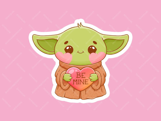 Baby Yoda Be Mine Sticker