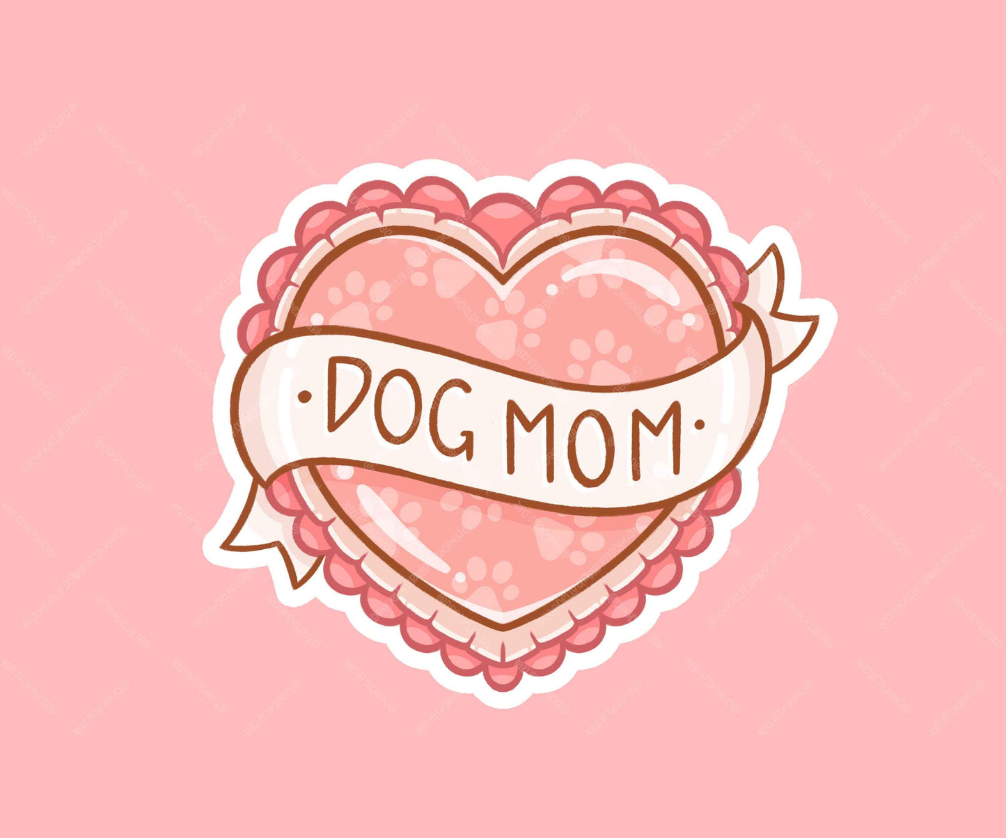 Dog Mom Heart Sticker