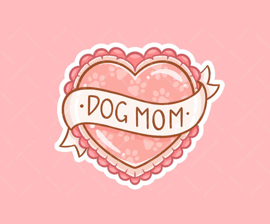 Dog Mom Heart Sticker