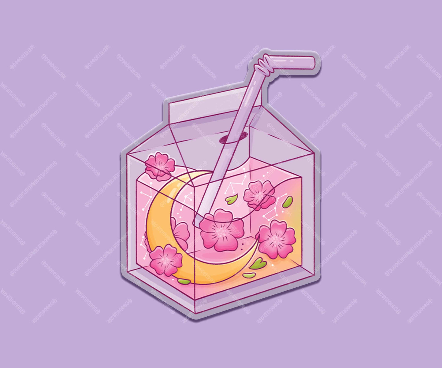 Crescent Moon Juice Box Sticker