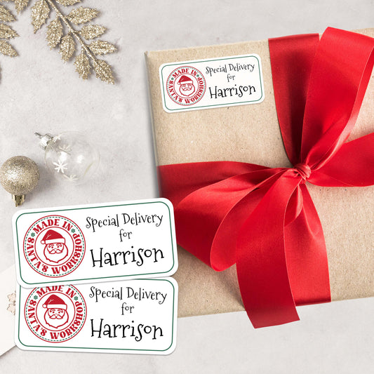 Personalized Special Delivery Christmas Sticker Labels