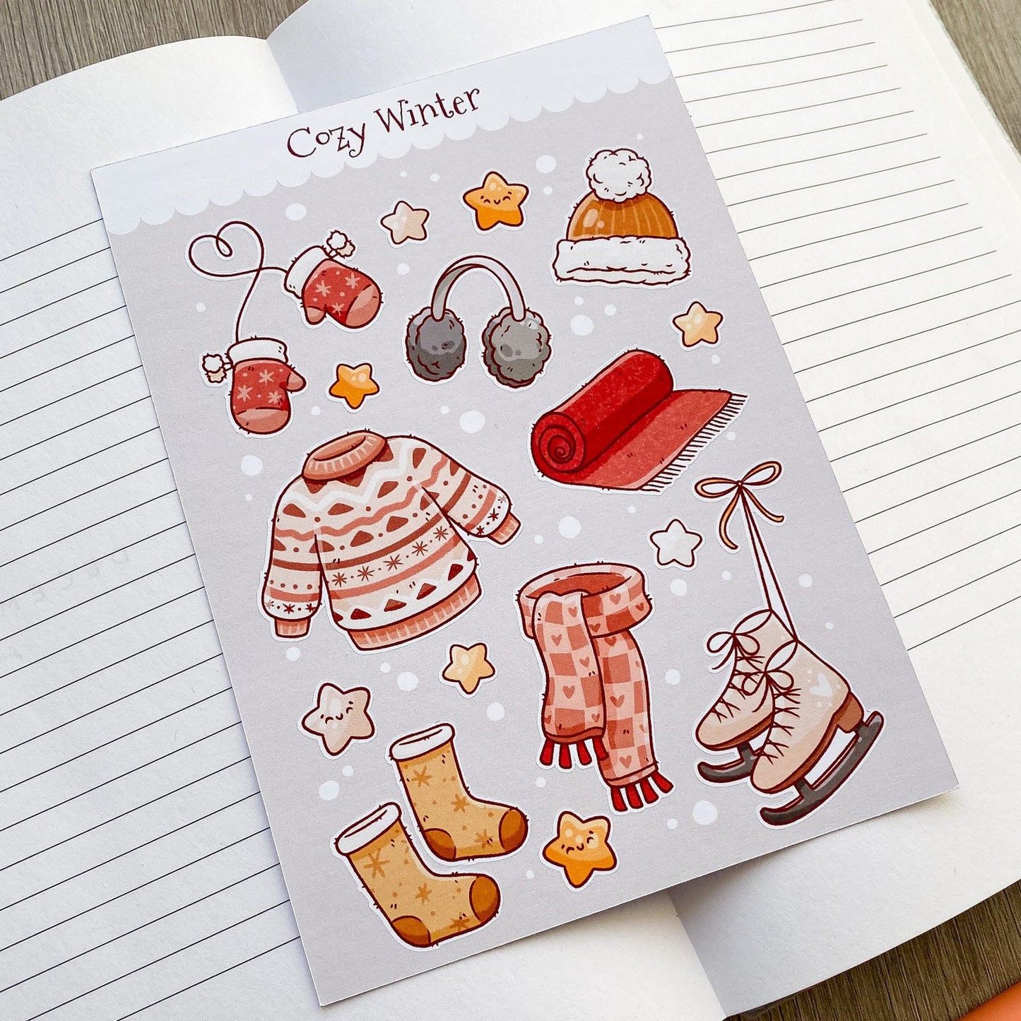 Staying Cozy Winter Christmas Sticker Sheet