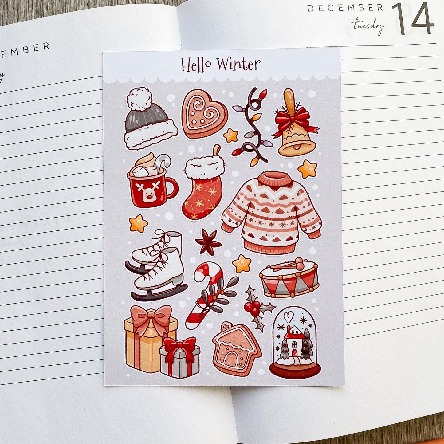 Hello Winter Christmas Sticker Sheet