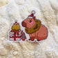 Christmas Cappybara and Frog Sticker