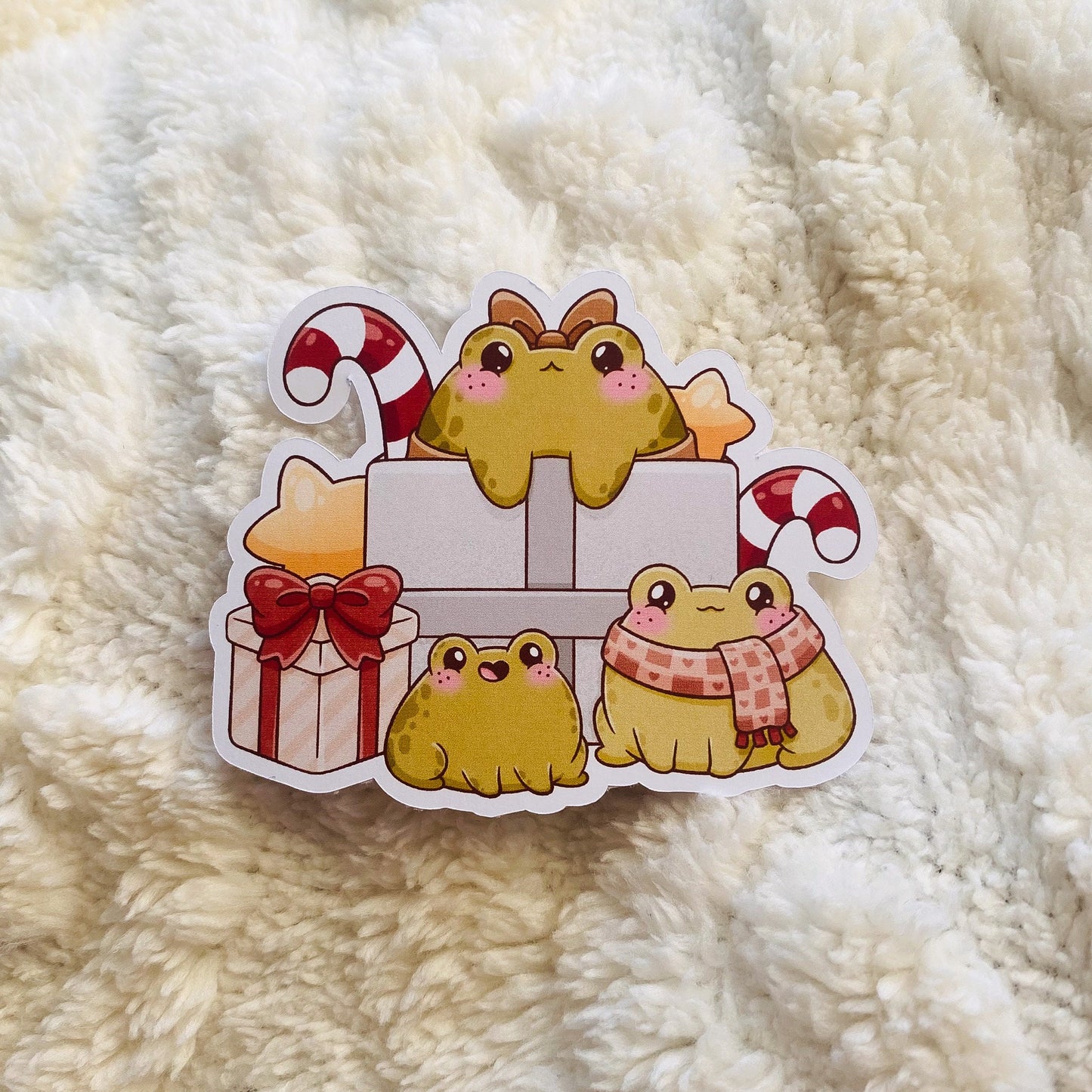 Christmas Frog Family Sticker