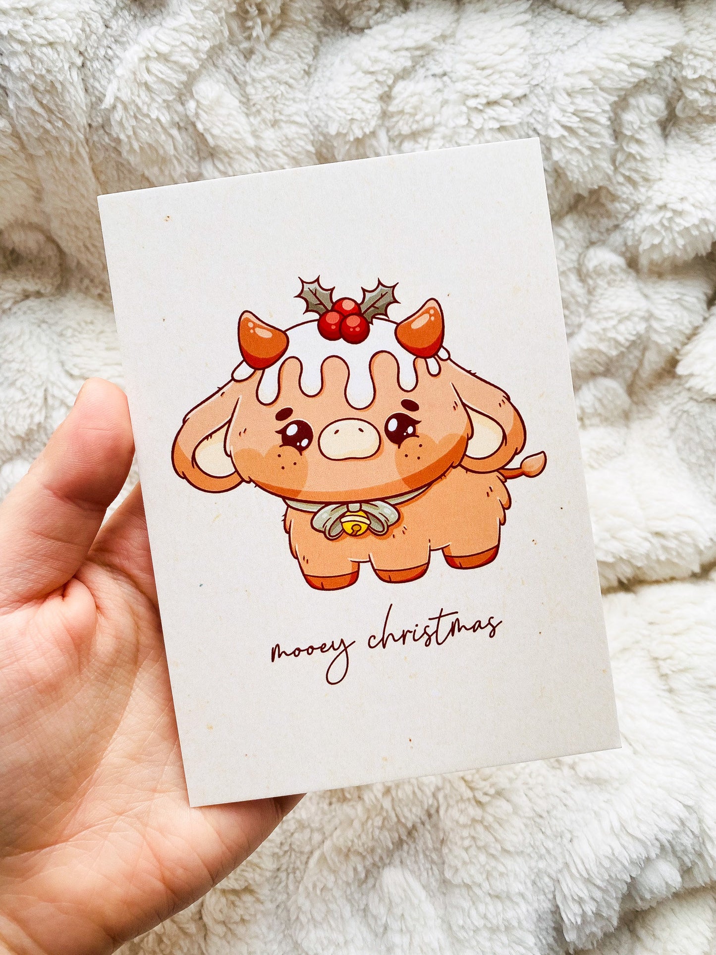 Mooey Christmas Cow Greeting Card