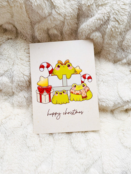 Hoppy Christmas Froggy Greeting Card