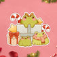 Christmas Frog Family Sticker