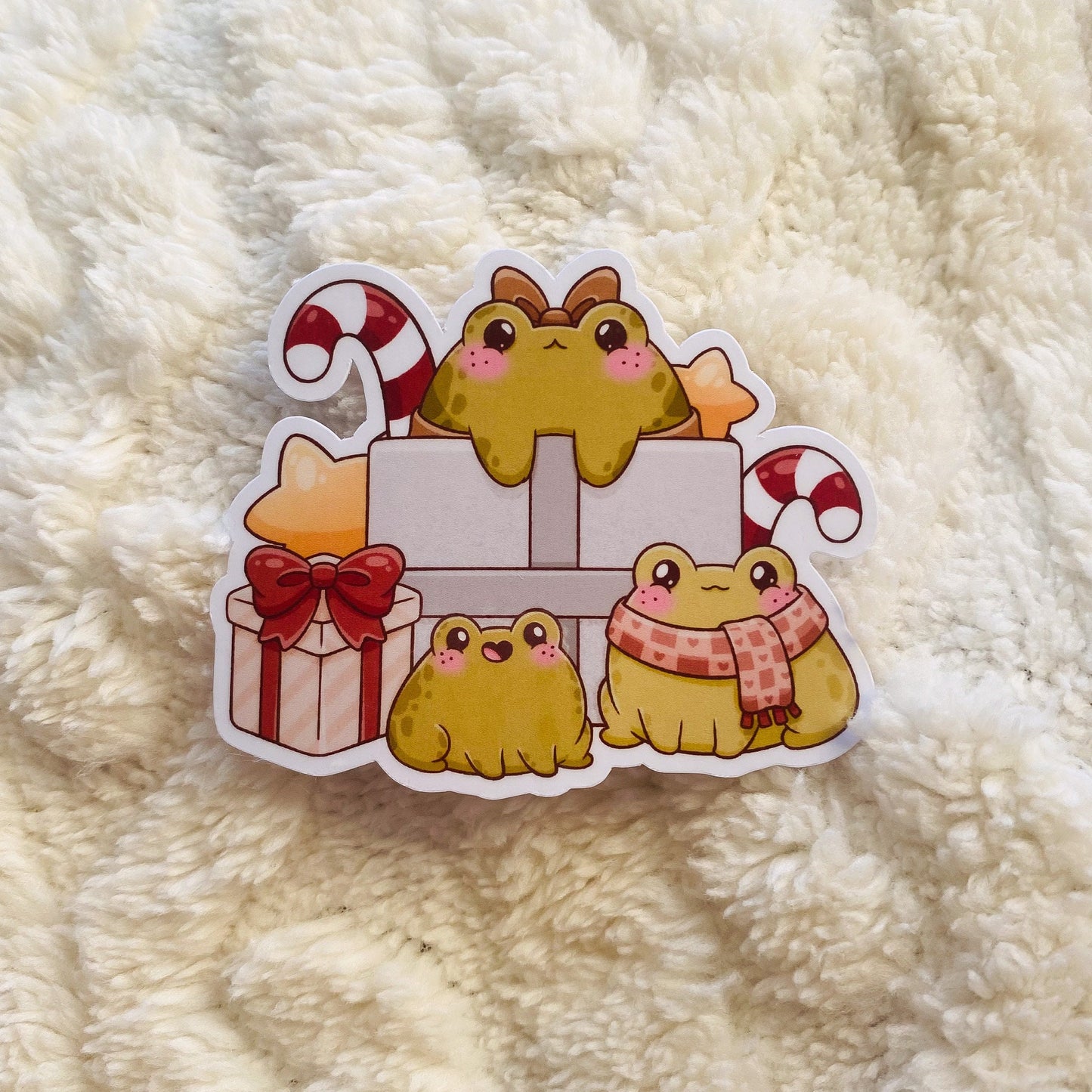 Christmas Frog Family Sticker