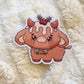 Christmas Figgy Pudding Cow Sticker