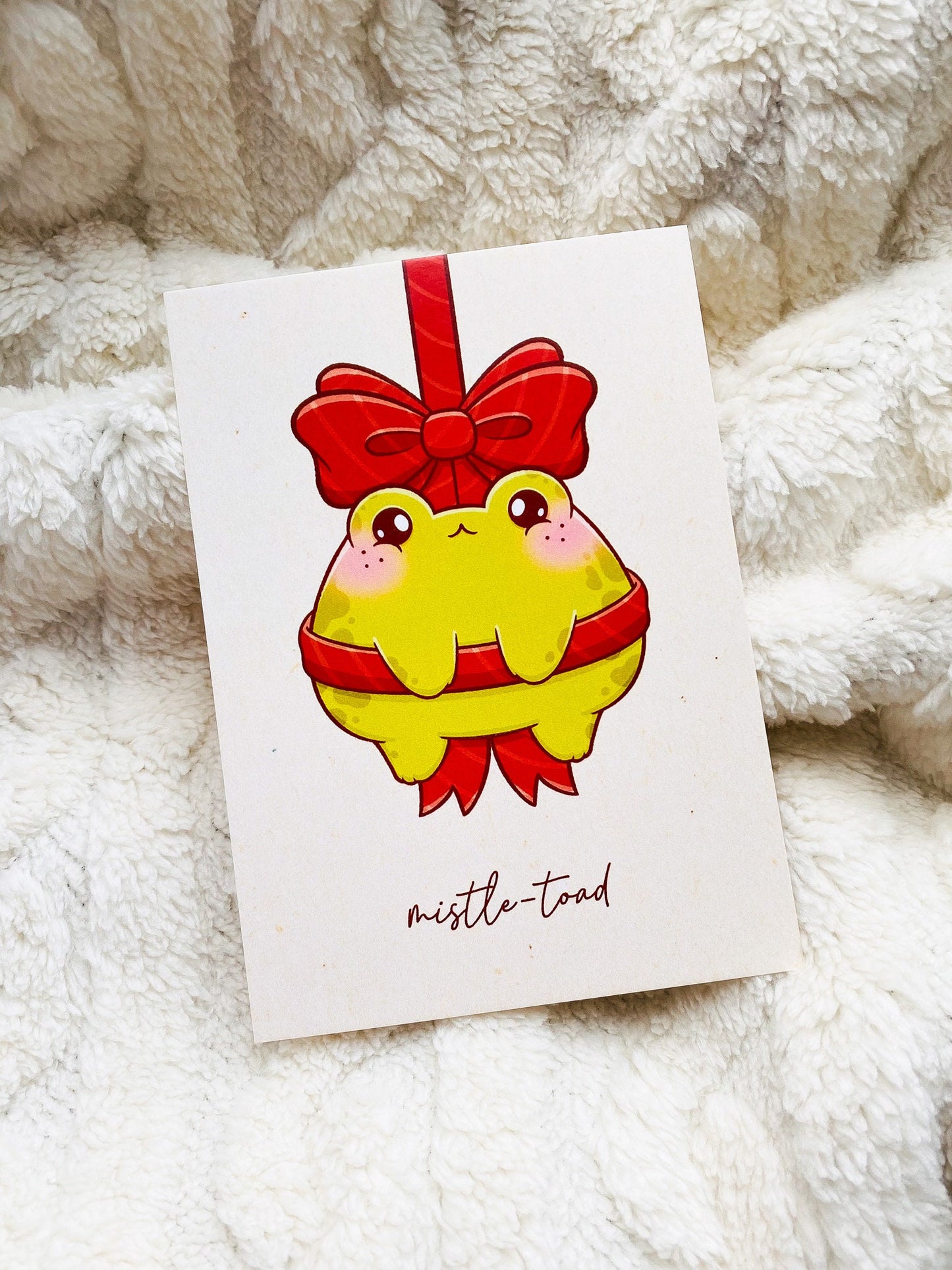 Mistle-toad Christmas Froggy Greeting Card