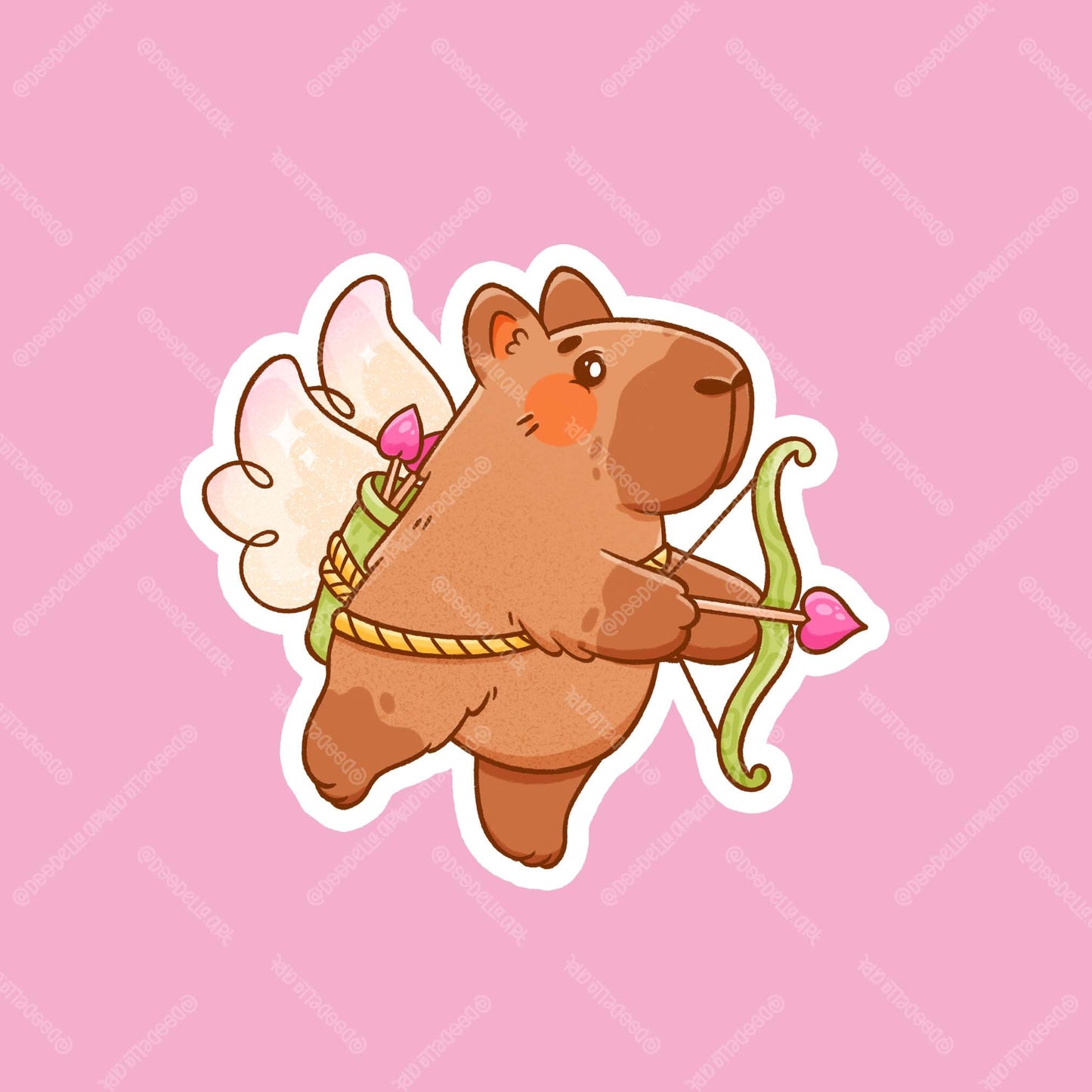 Capybara Cupid Sticker