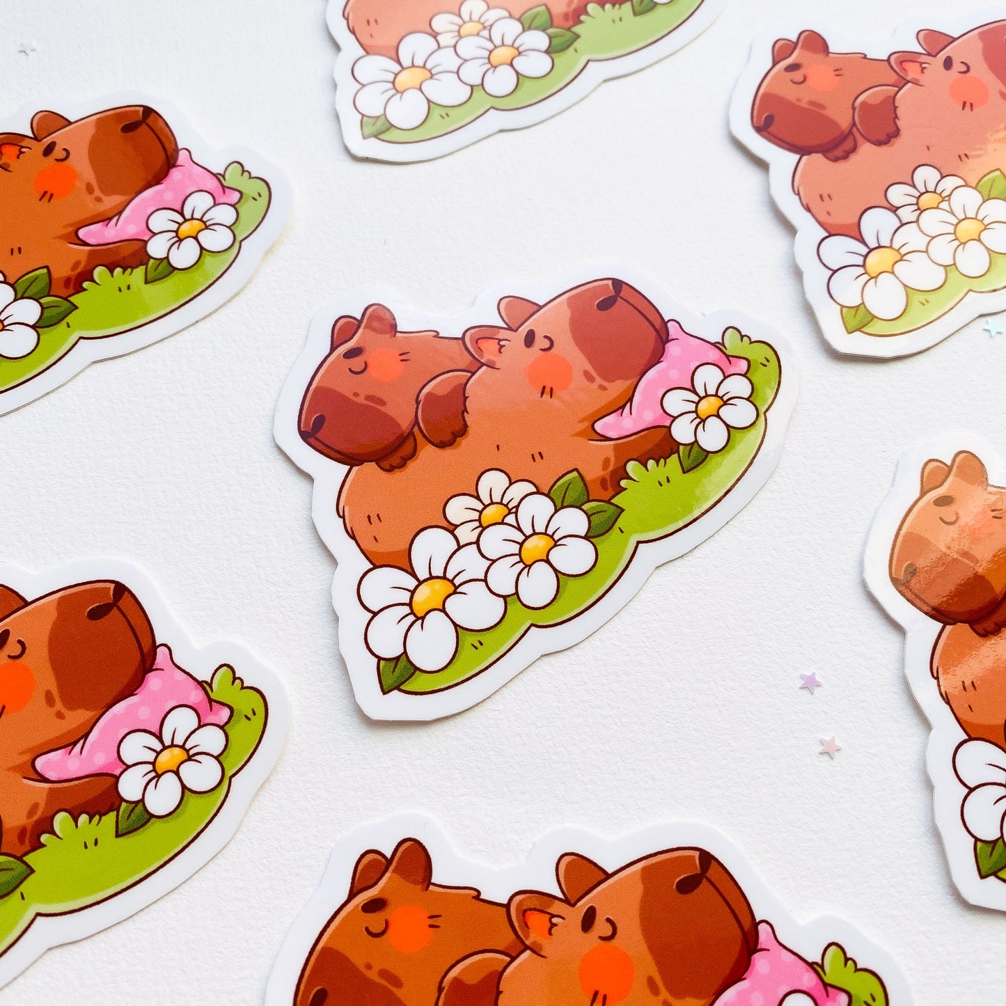 Sleepy Capybaras Sticker