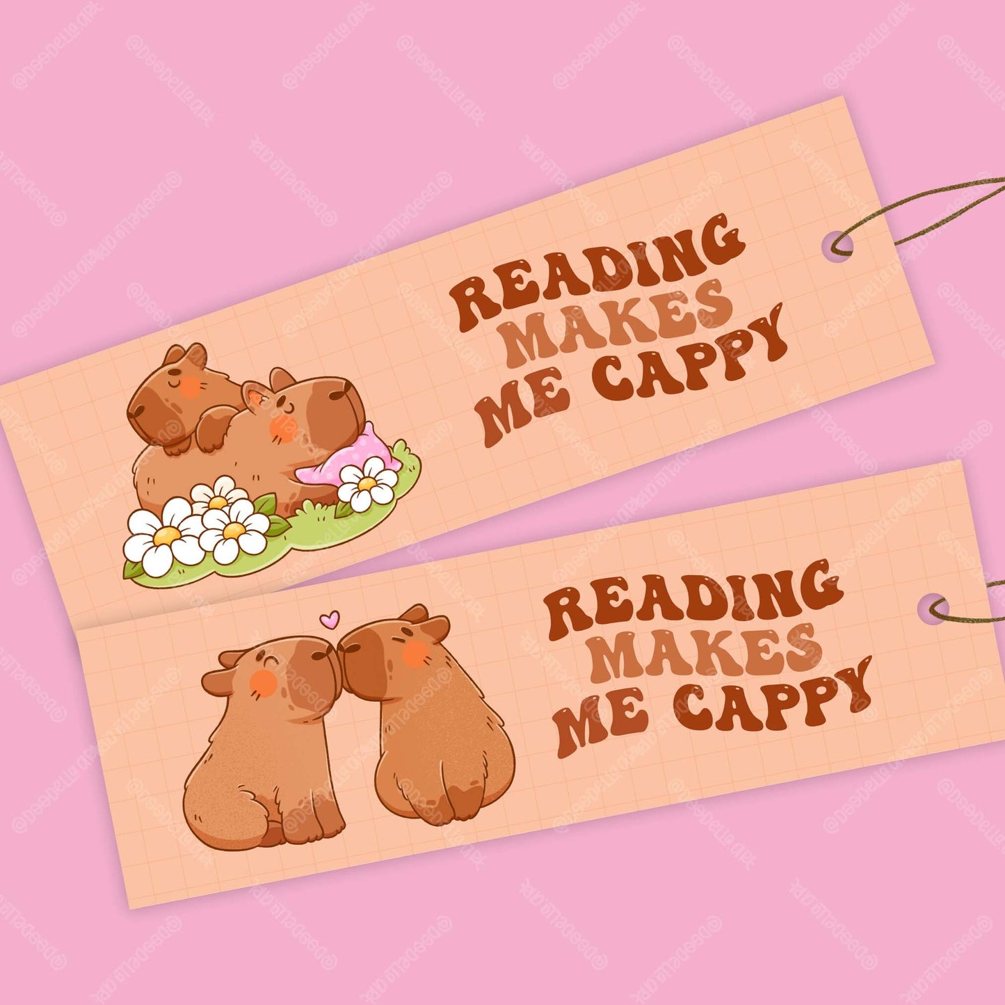 Capybara Bookmarks - Reading Makes Me Cappy