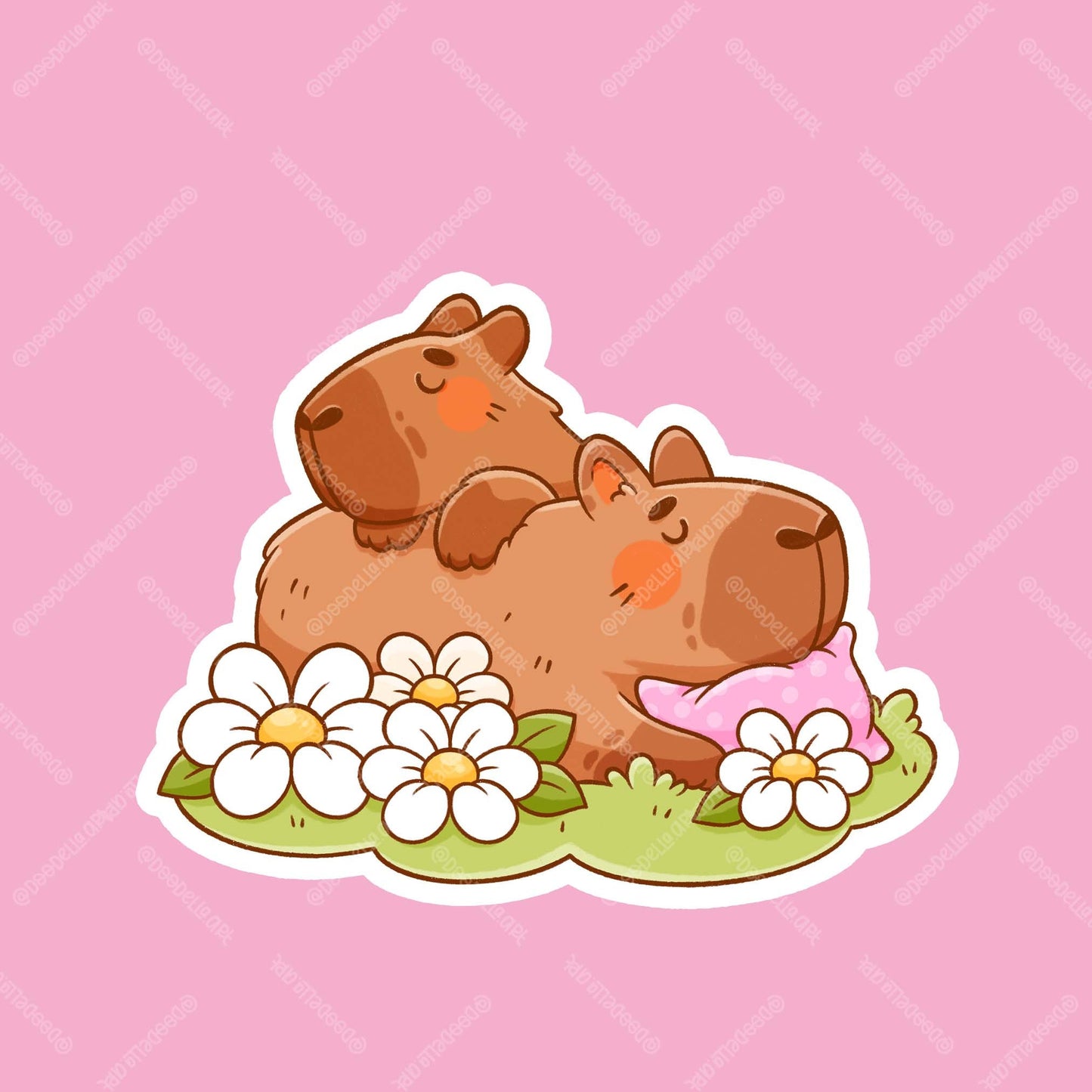 Sleepy Capybaras Sticker