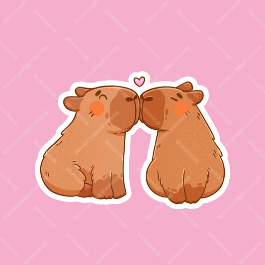 Capybaras in Love Sticker