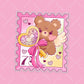 Teddy Bear Cupid Postmark Sticker