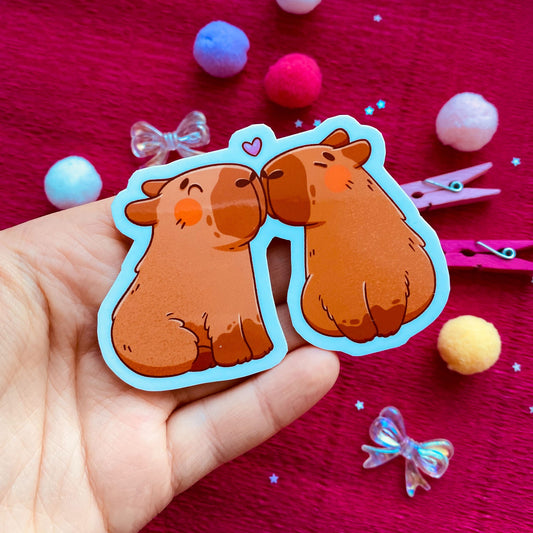 Capybaras in Love Sticker