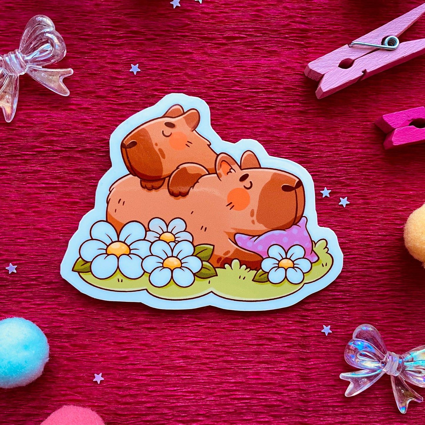 Sleepy Capybaras Sticker