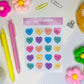 Valentine Candy Hearts Sticker Sheet