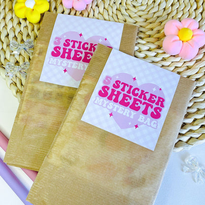 Sticker Sheet Mystery Bag, 3 or 5 Sticker Sheets