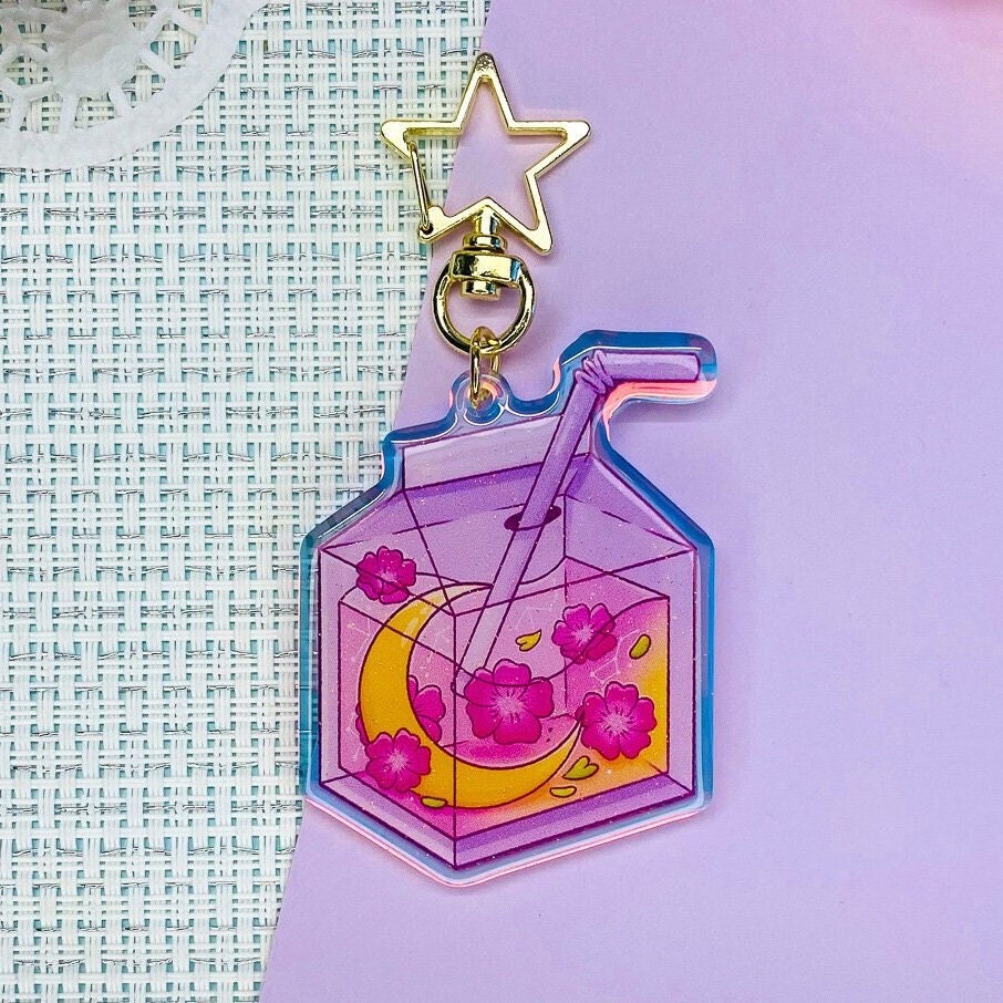 Moon Drink Rainbow Acrylic Keychain