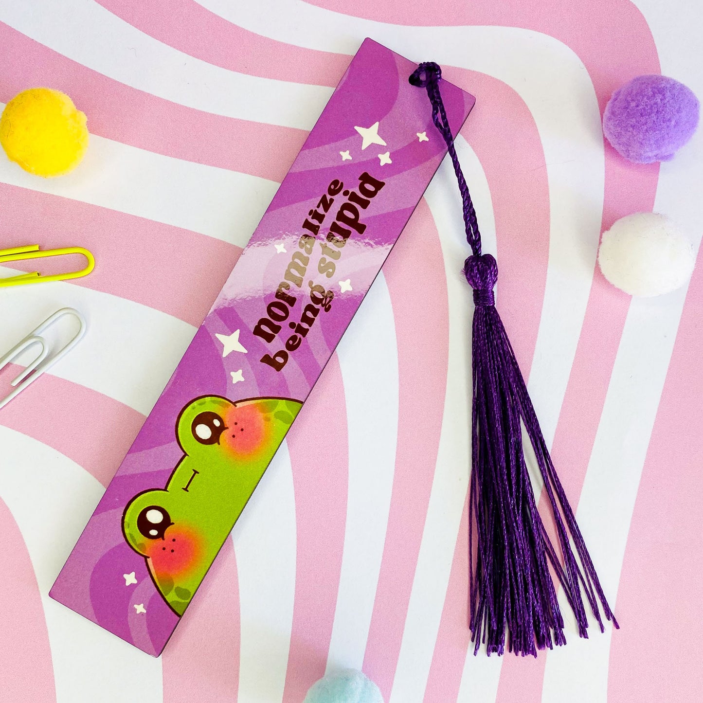 Sassy Froggies Wooden Bookmark