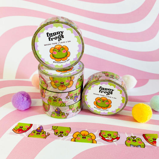 Funny Frogs Washi Tape