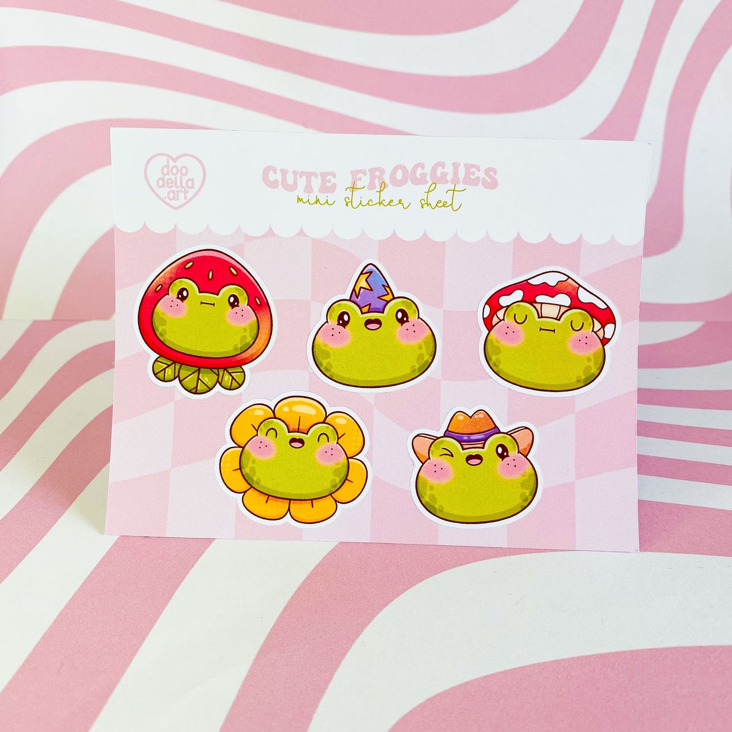 Froggies in Fun Hats Sticker Sheet