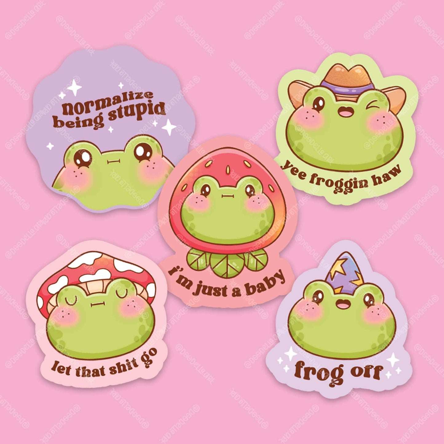 Small Sassy Frog Stickers