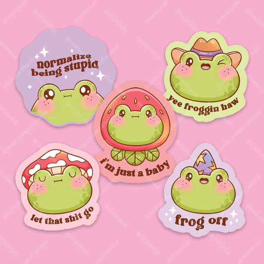 Small Sassy Frog Stickers